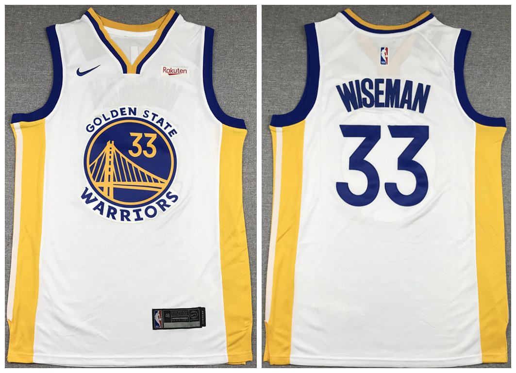 Men's Golden State Warriors #33 James Wiseman White Icon NBA Edition Stitched Jersey Men's Golden State Warriors #33 James Wiseman White Icon NBA Edition Stitched Jersey